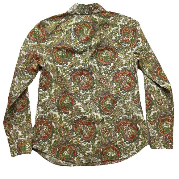 Talbots Paisley Button Up Multicolor Retro 70’s Casual-2p - Picture 10 of 12